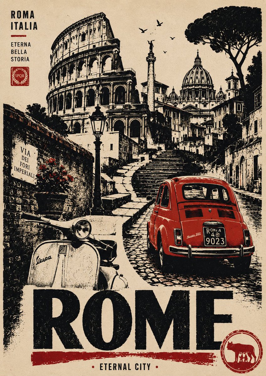 Create a premium 4:5 vertical vintage travel poster for [... - alternate