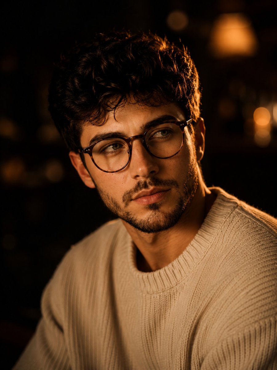 Ultra-realistic cinematic close-up portrait of a handsome...