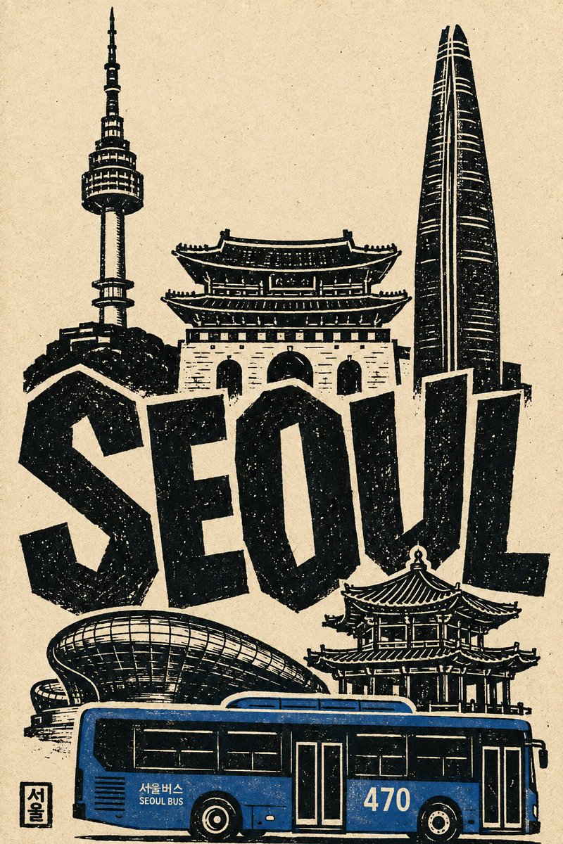 Create a bold hand-cut linocut / papercut travel poster o... - alternate