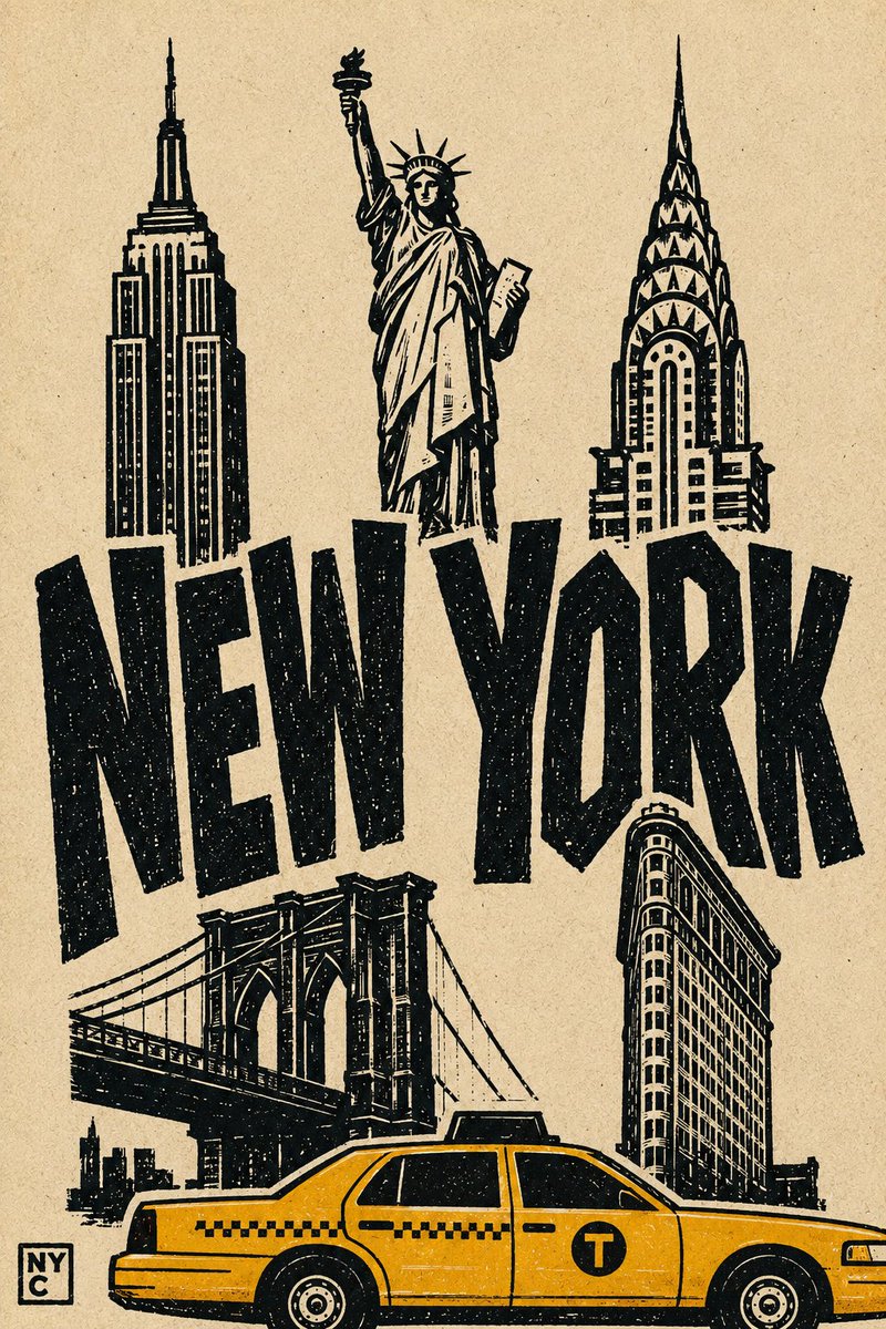 Create a bold hand-cut linocut / papercut travel poster o... - alternate