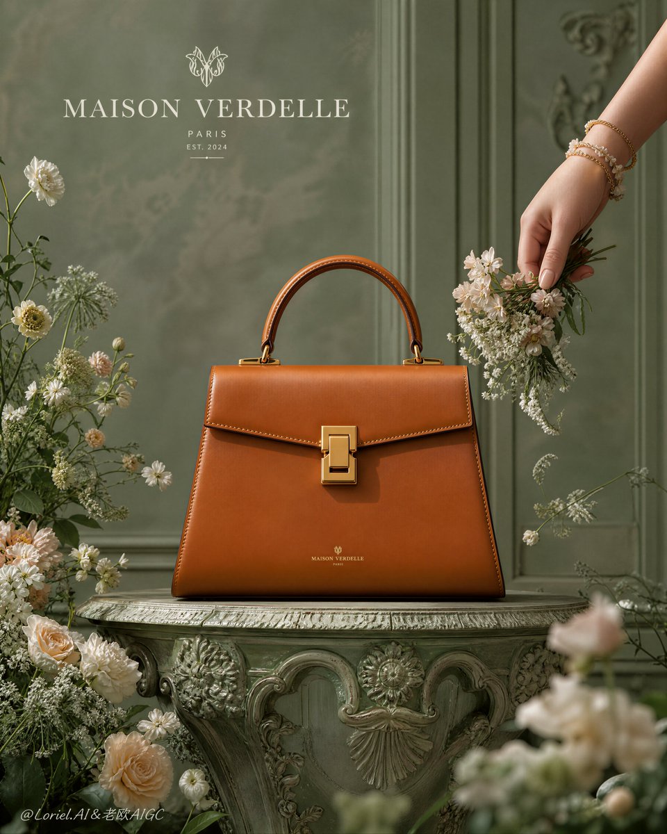Create an ultra-premium luxury handbag advertising poster...