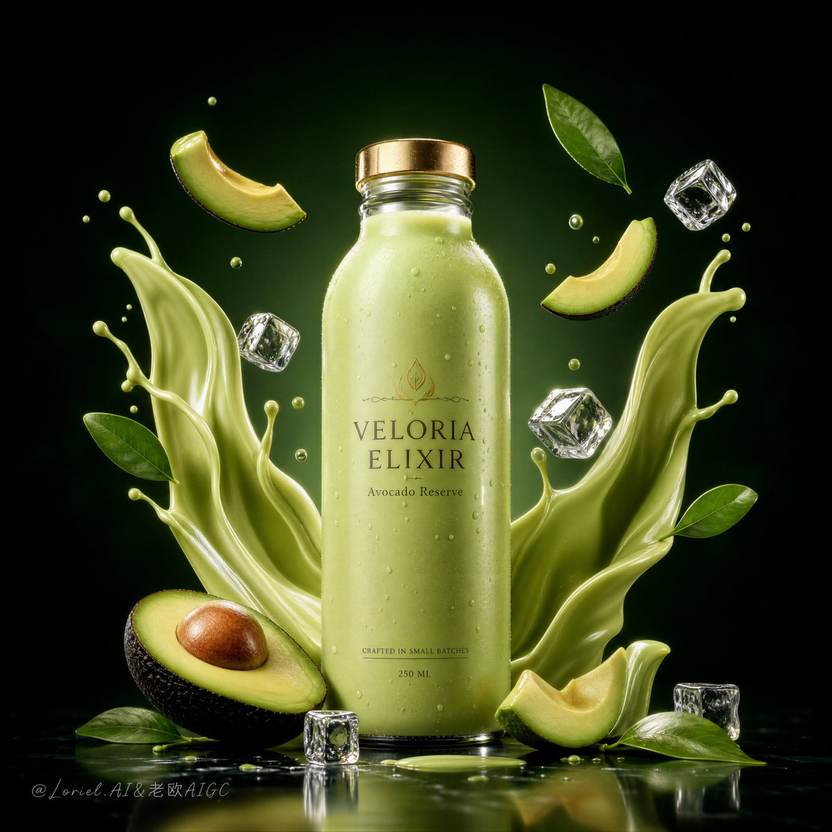Create an ultra-premium product advertising poster in the...