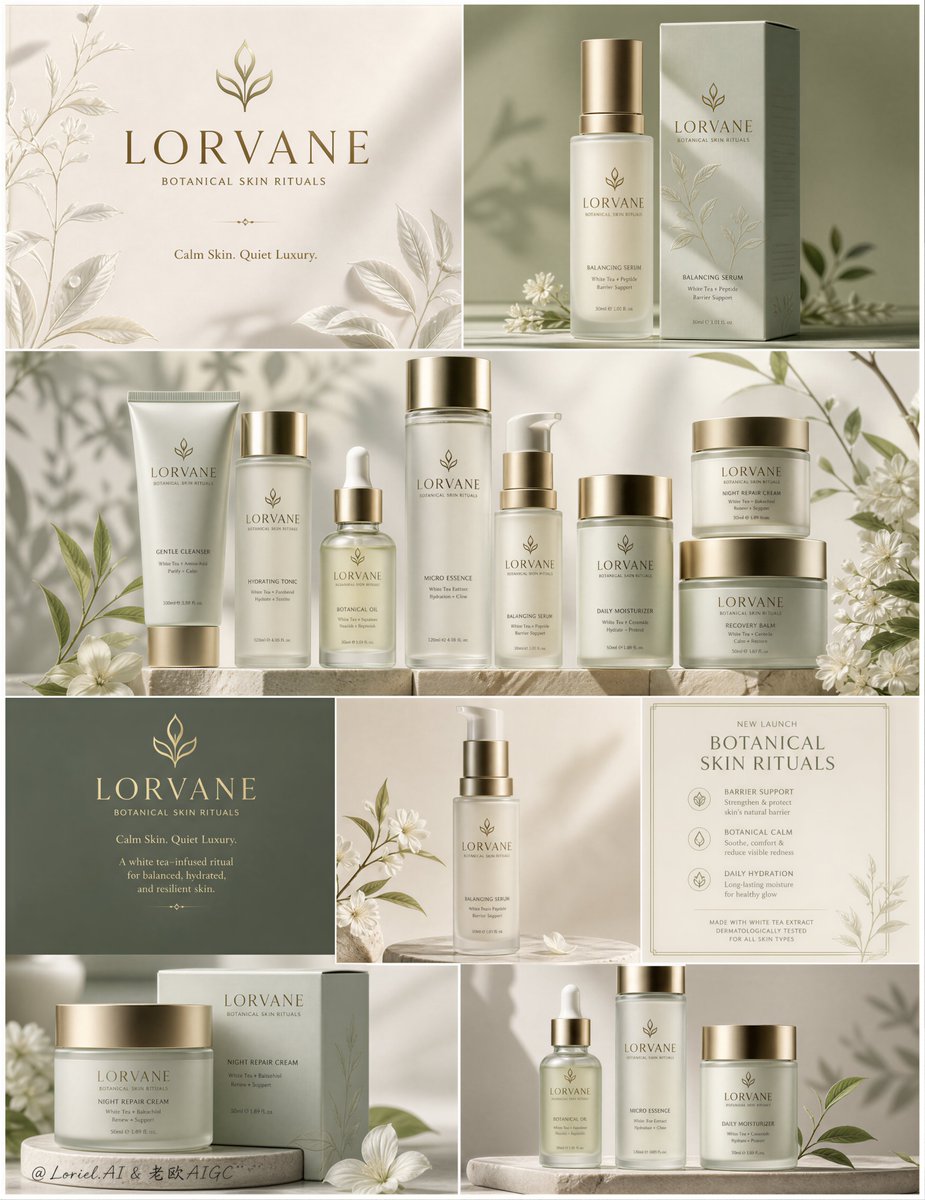 Create an ultra-premium skincare campaign poster for an o...