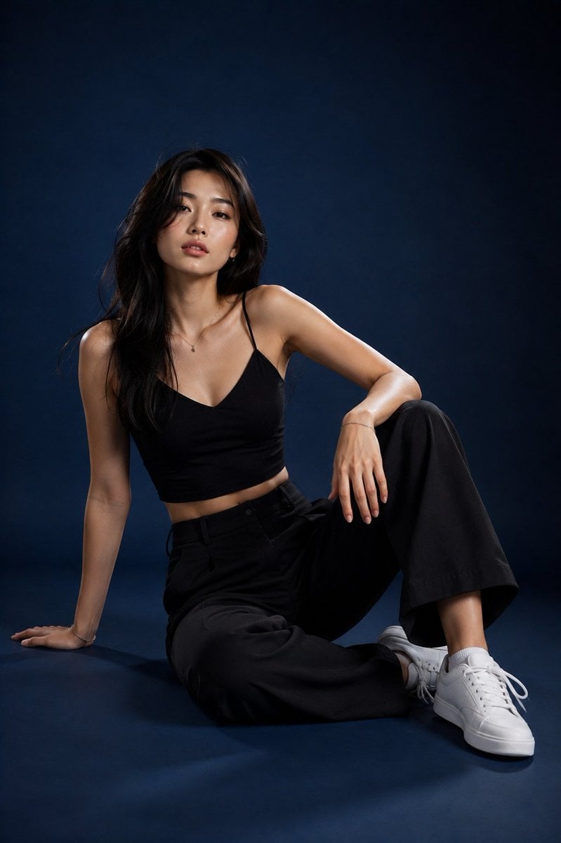 Create an ultra-photorealistic high-end studio photoshoot... - alternate