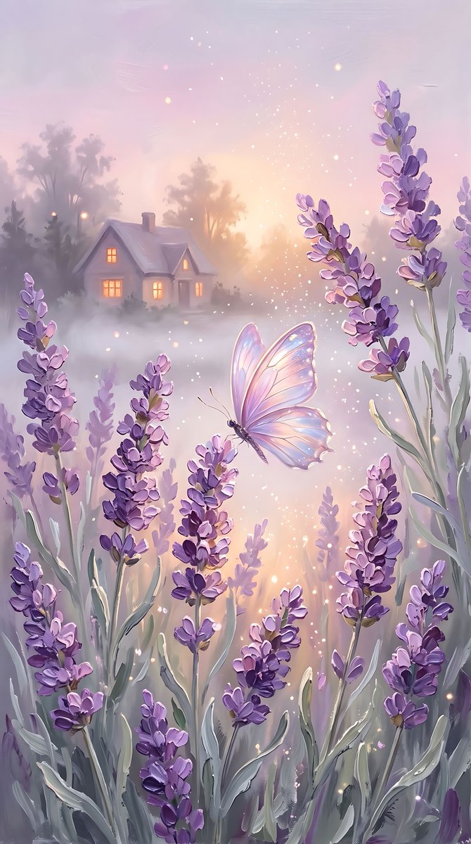 A dreamy, pastel-colored scene featuring a close-up of a ...