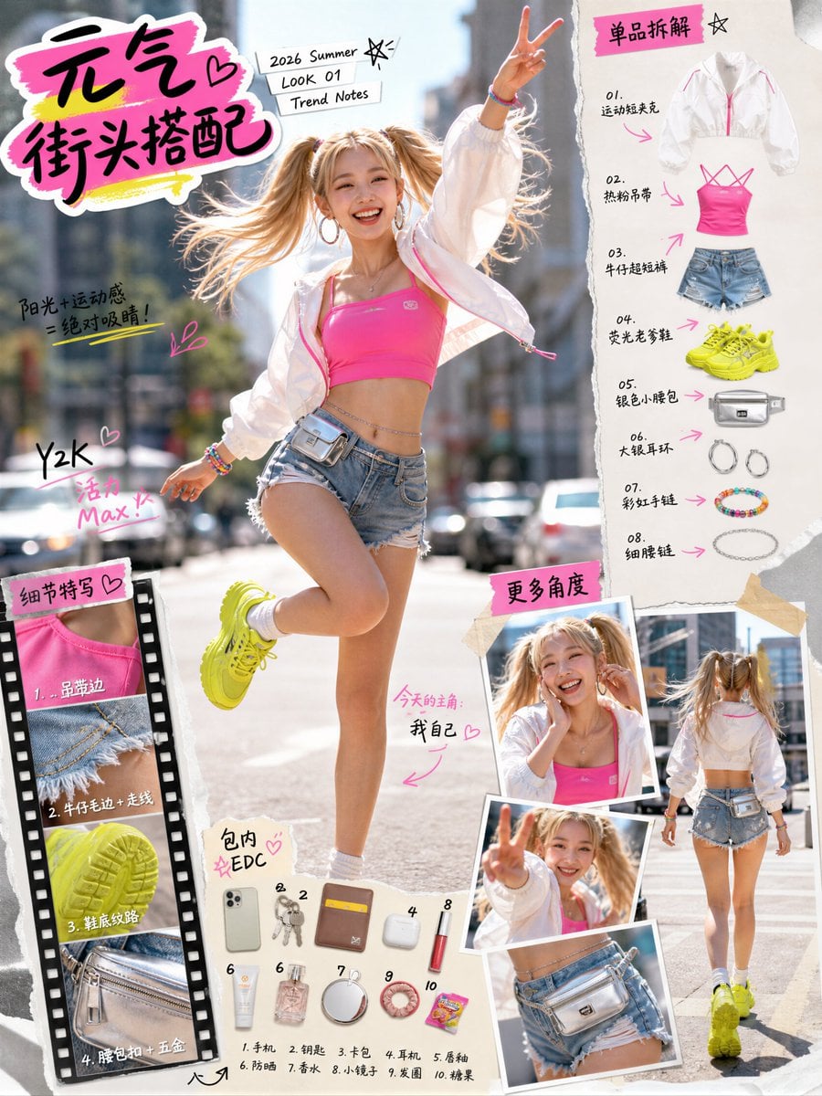 竖版 3:4 写实“街拍杂志感穿搭拆解版面（fashion editorial outfit breakdown ... - alternate
