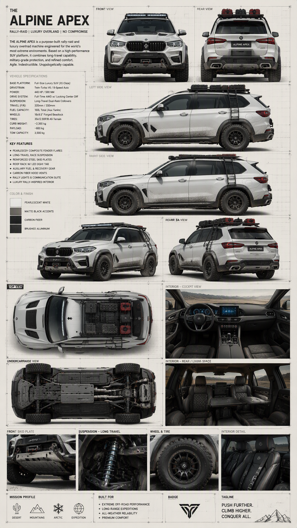 Create a professional vehicle character-bible sheet for a...
