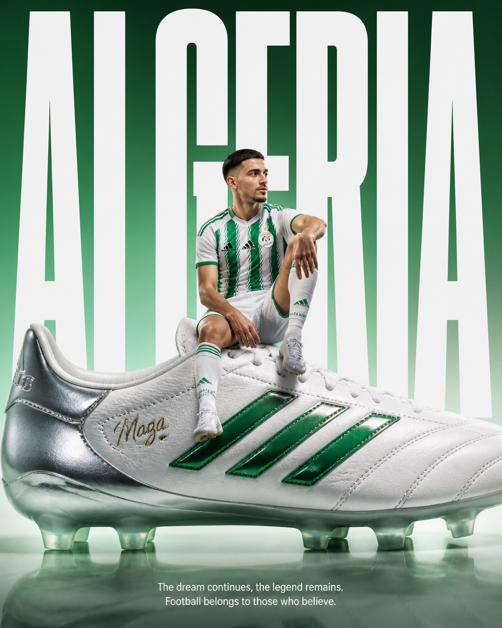 Create an ultra-premium Algeria commercial poster in exac...