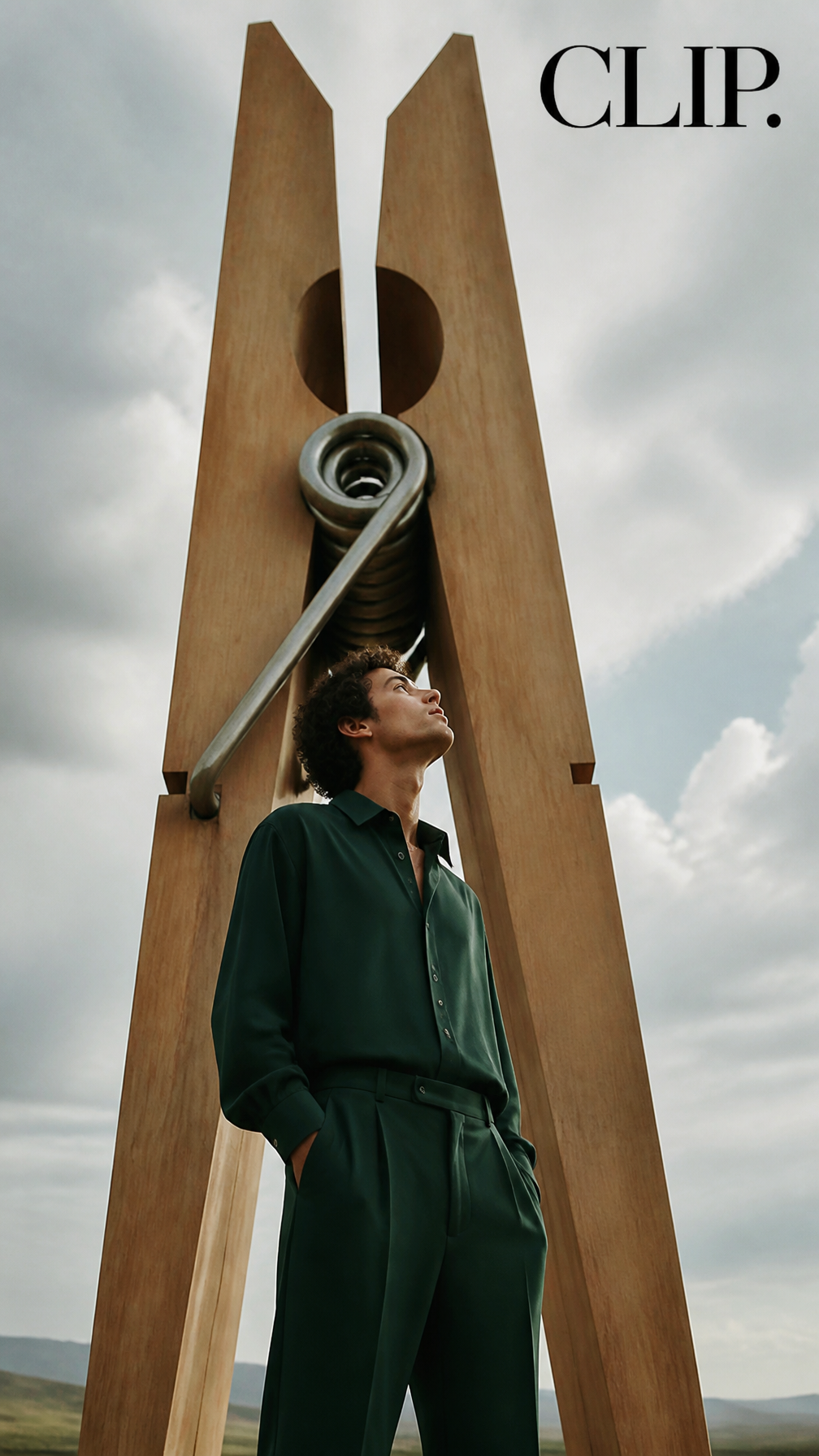 Create a premium 9:16 conceptual fashion campaign.Main Su...