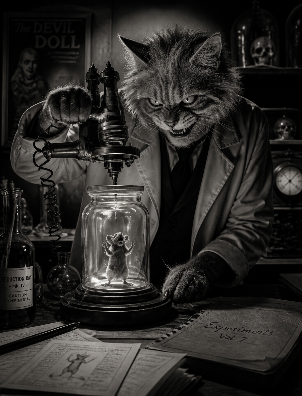 A captivating dark fantasy scene set in a 20th century Go...