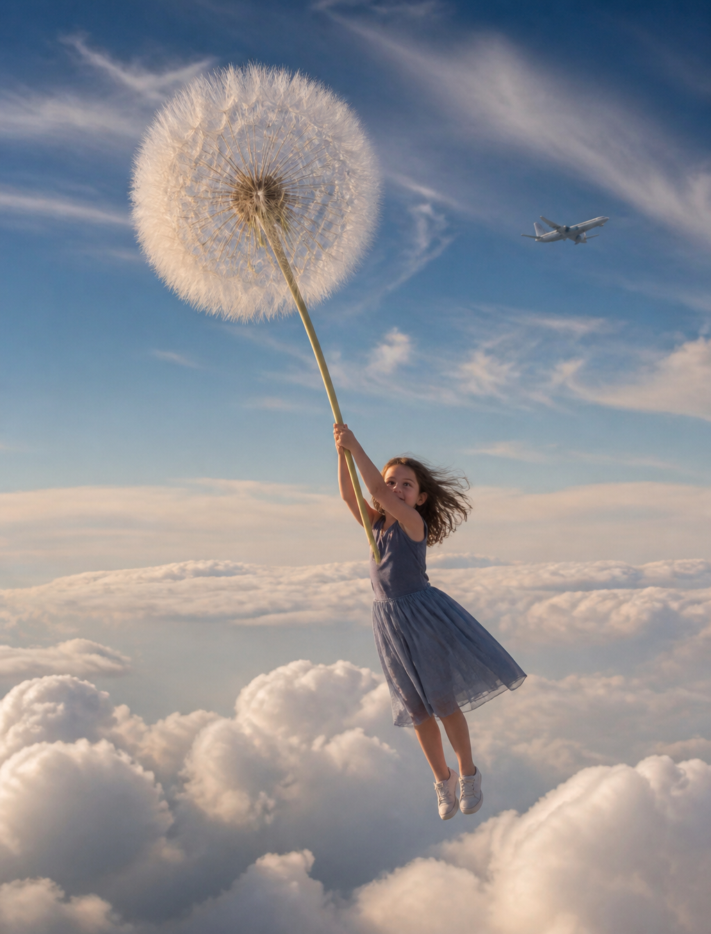 Charming hyper-realistic photograph showing a girl holdin...