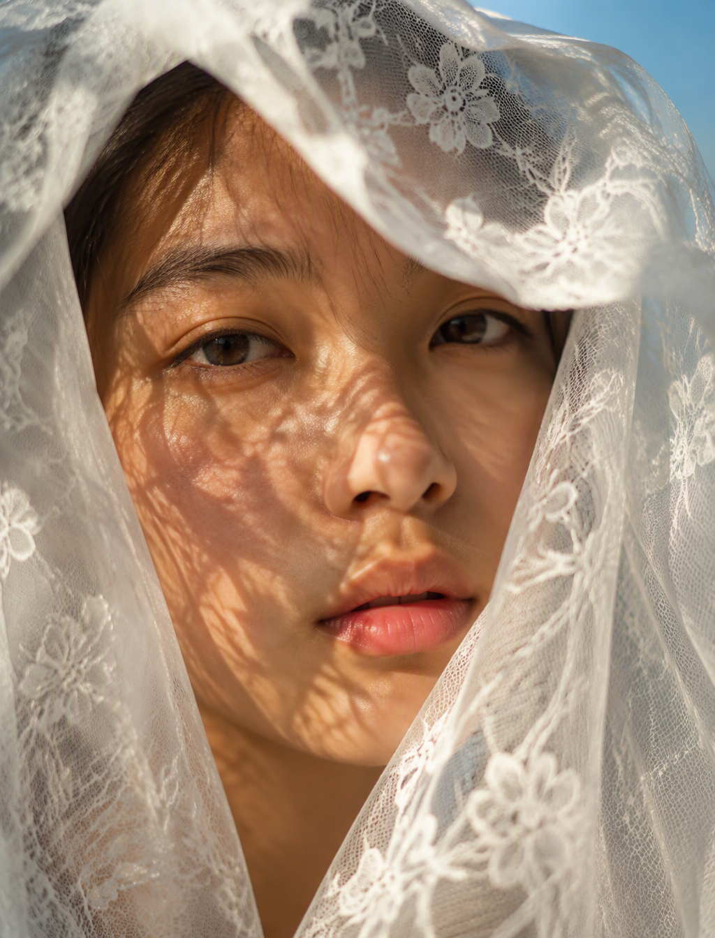 A hyperrealistic close-up portrait of a young teen Asian ...