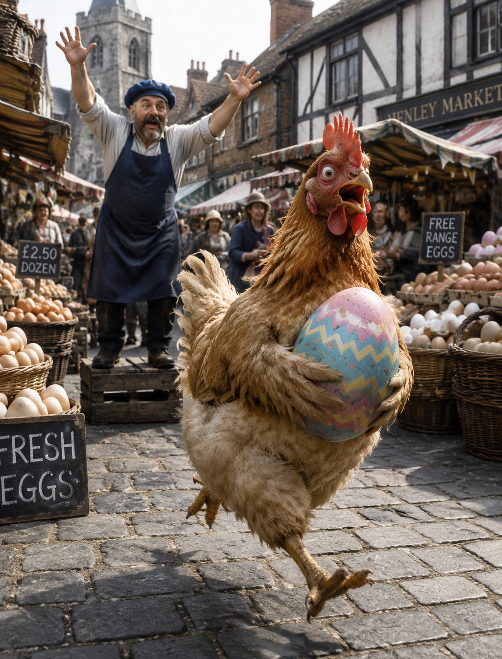 A photo of a bustling outdoor marketplace with a variety ...