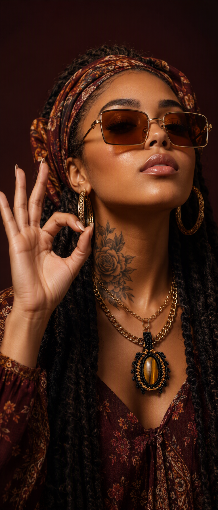 Photorealistic close-up portrait of a glamorous young wom...