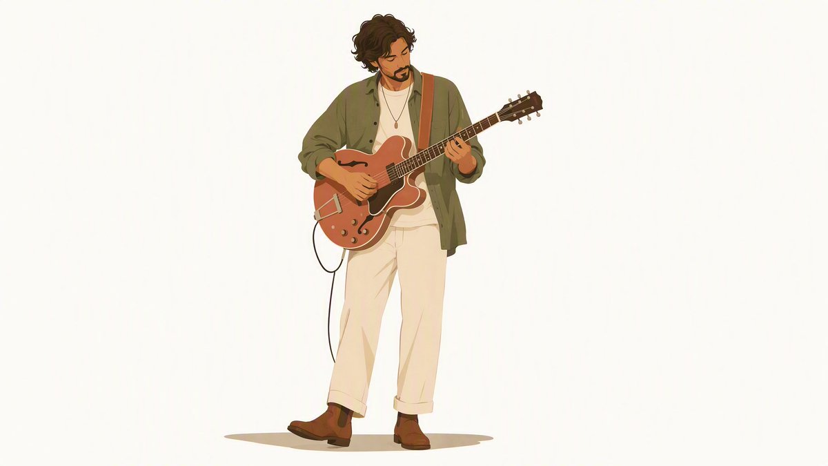 Full-body minimalist illustration of [Person], simplified...