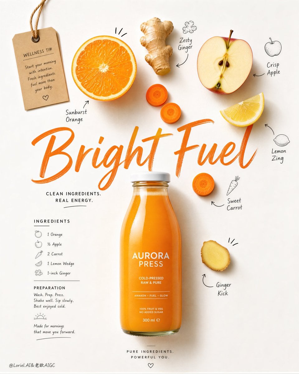 Create a premium editorial juice-campaign poster for a fi... - alternate