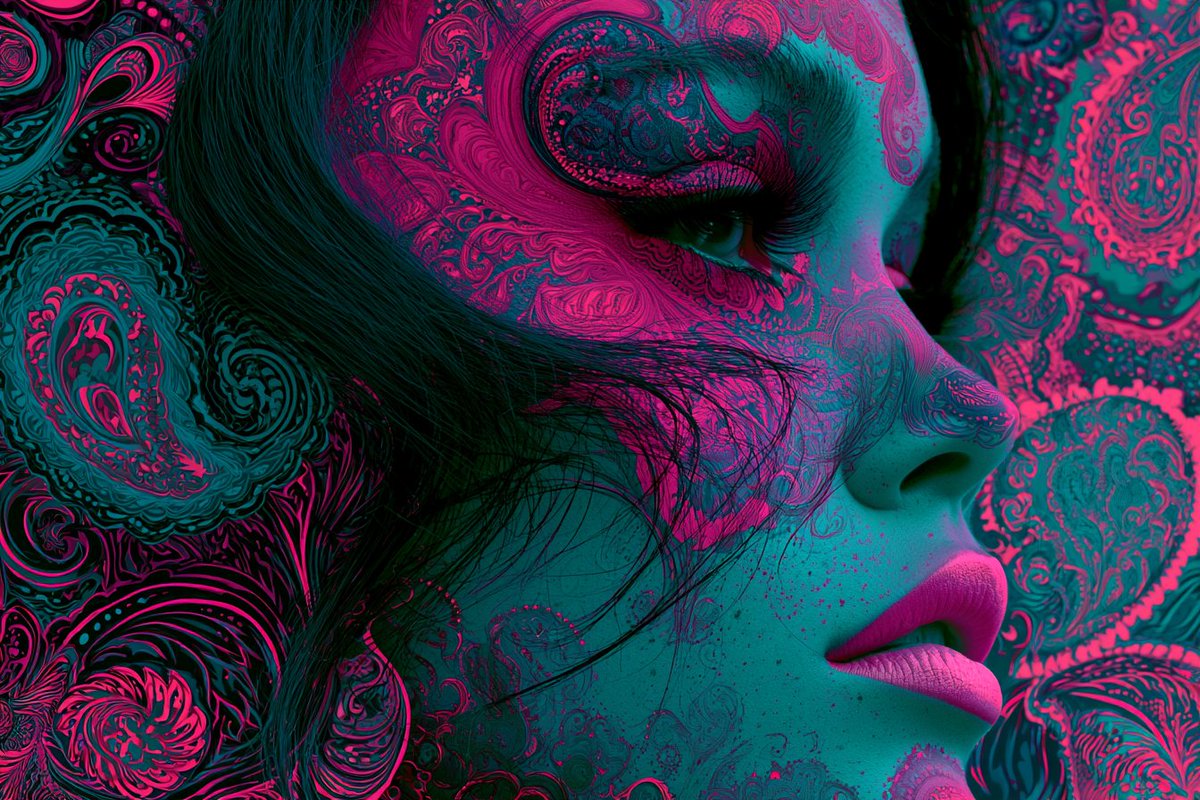 A Psychedelic Paisley Swirl portrayal of [Subject], with ...
