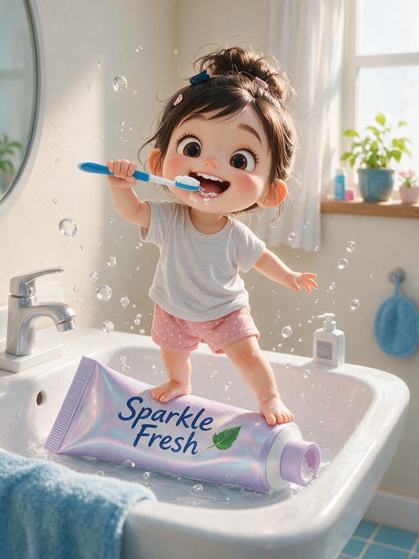 A whimsical, ultra-detailed 3D illustration of a cute tod...