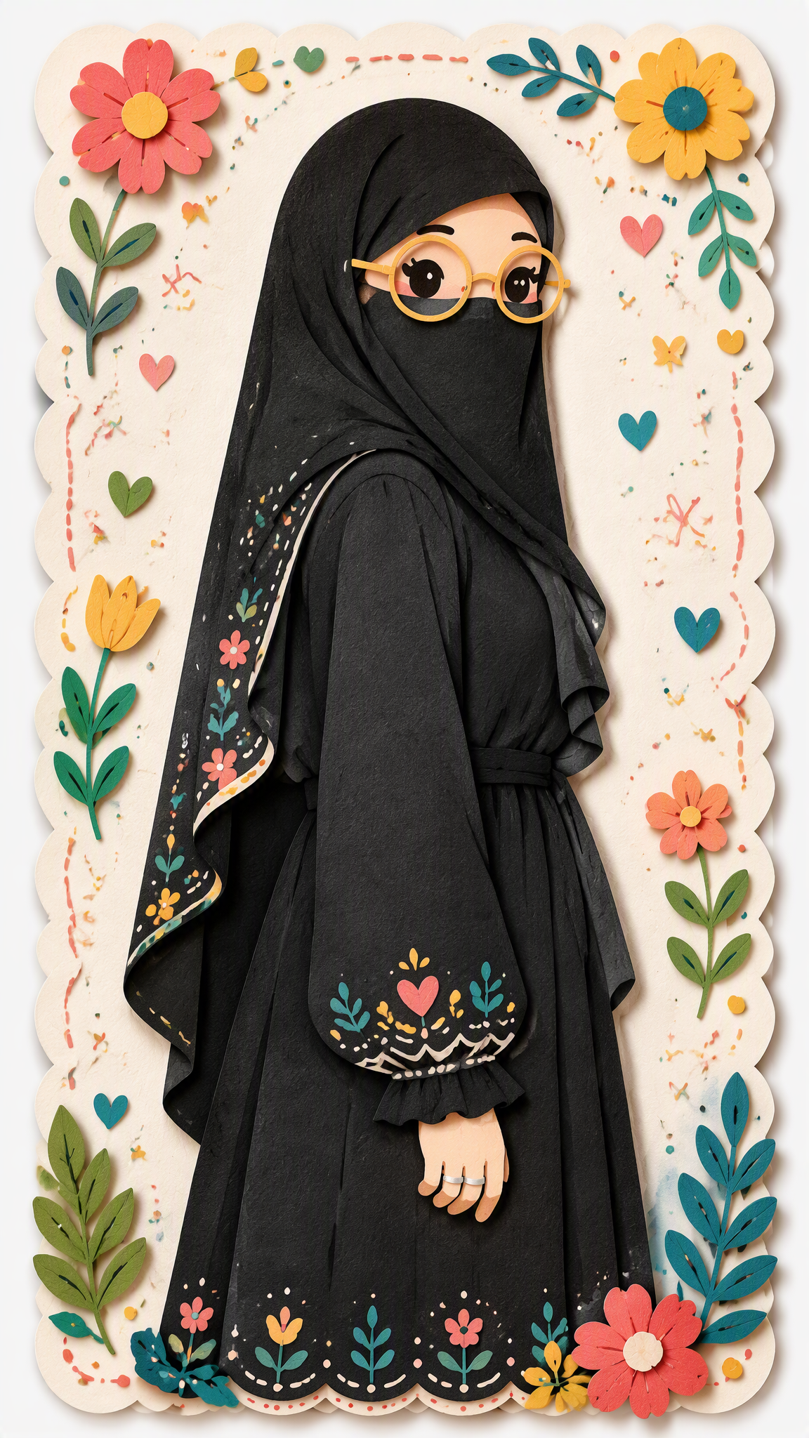 Reimagine the entire image as one cohesive Decorative Fol...