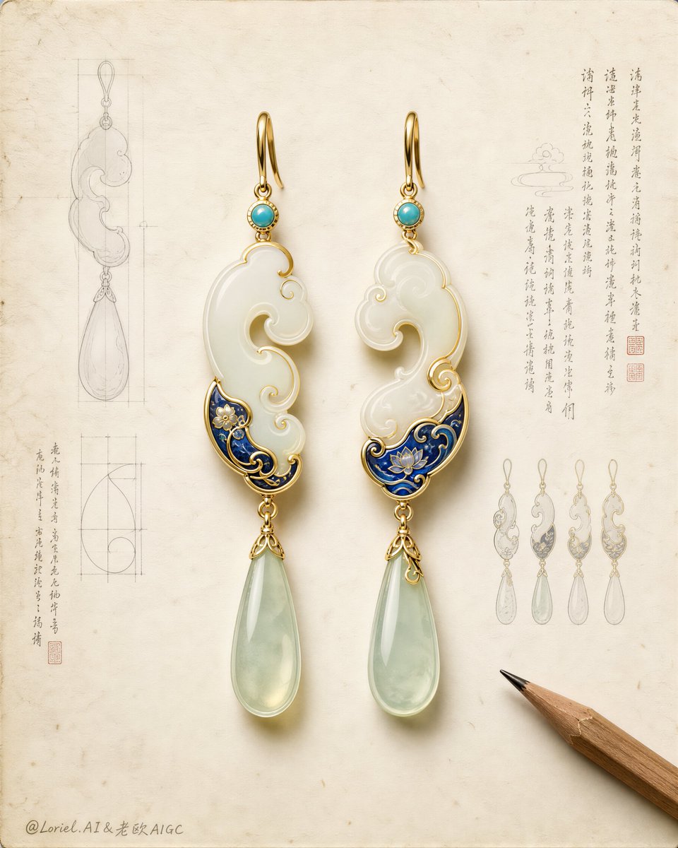 Create an ultra-premium jewelry archive poster that merge...