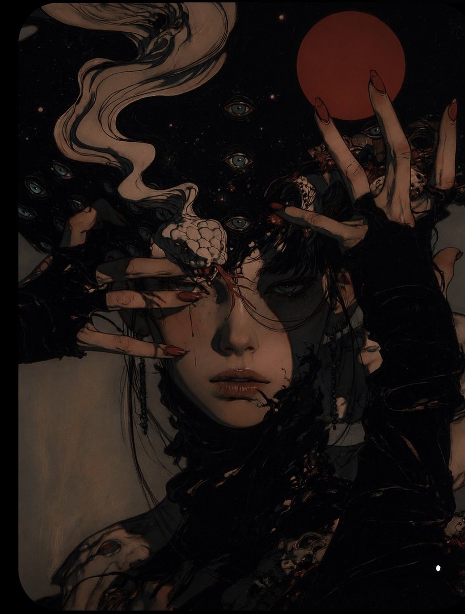 A highly detailed surreal gothic horror portrait of a pal...