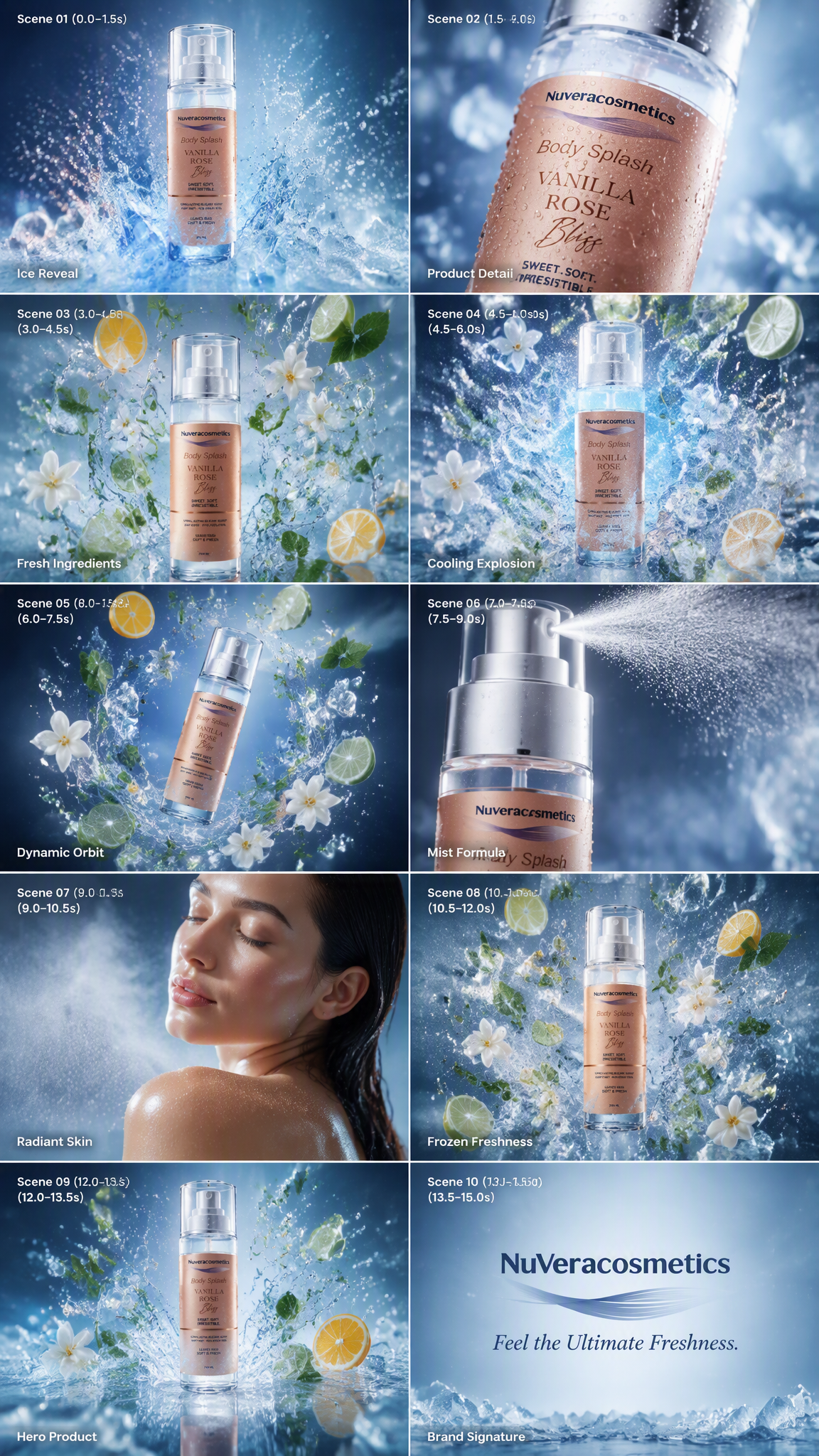 Title: "REFRESHING BODY MIST TECHNOLOGY"Subtitle: "15 Sec...