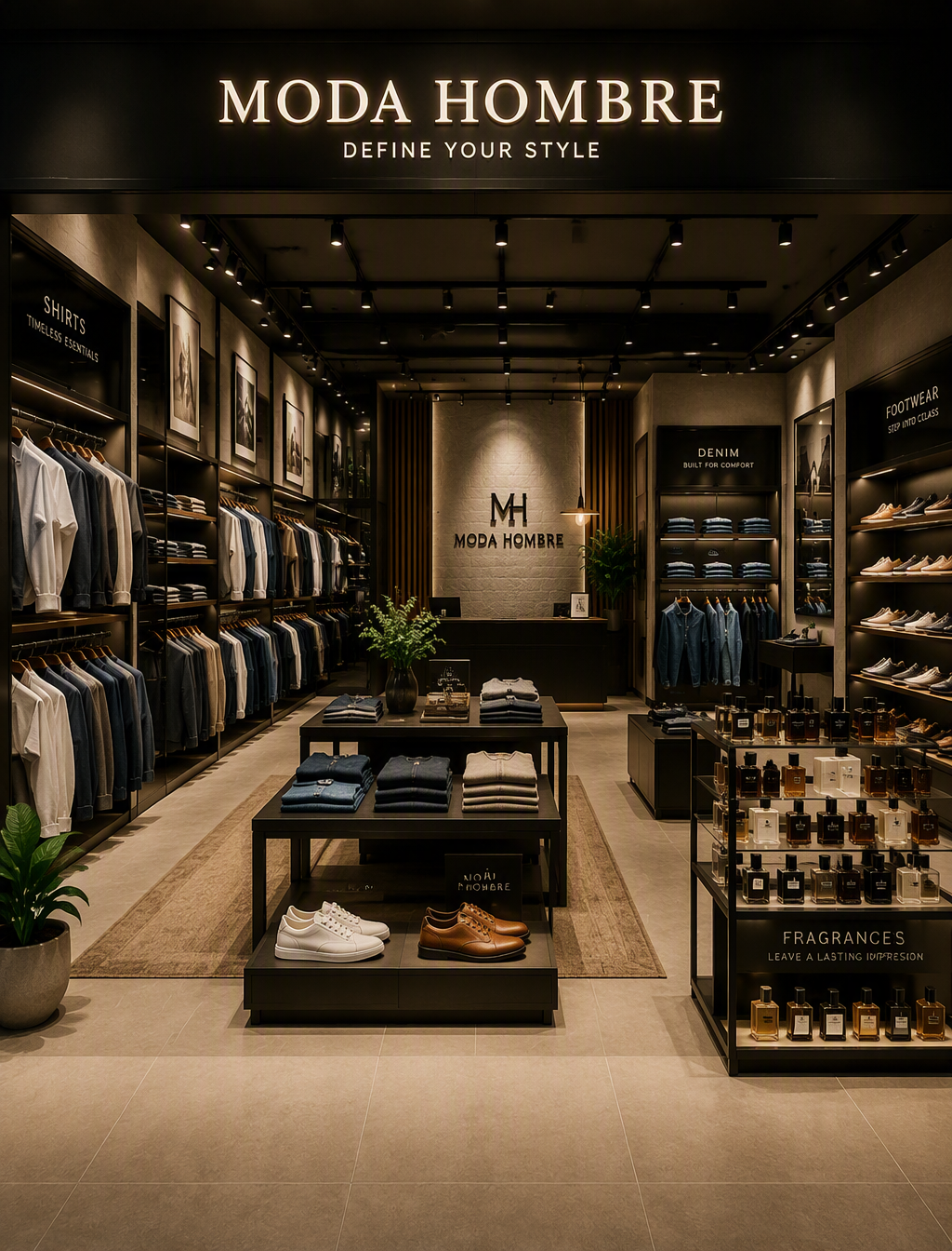 A beautiful fashion brand shop where, when any customer e...