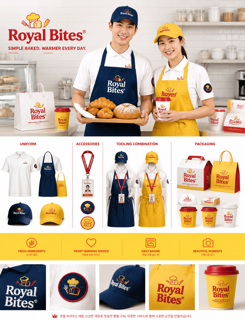Brand VI tooling layout display board, bakery Royal Bites...