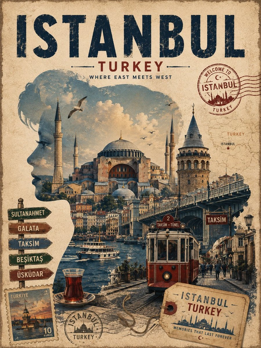 Create a premium vintage editorial travel poster for [Cit... - alternate