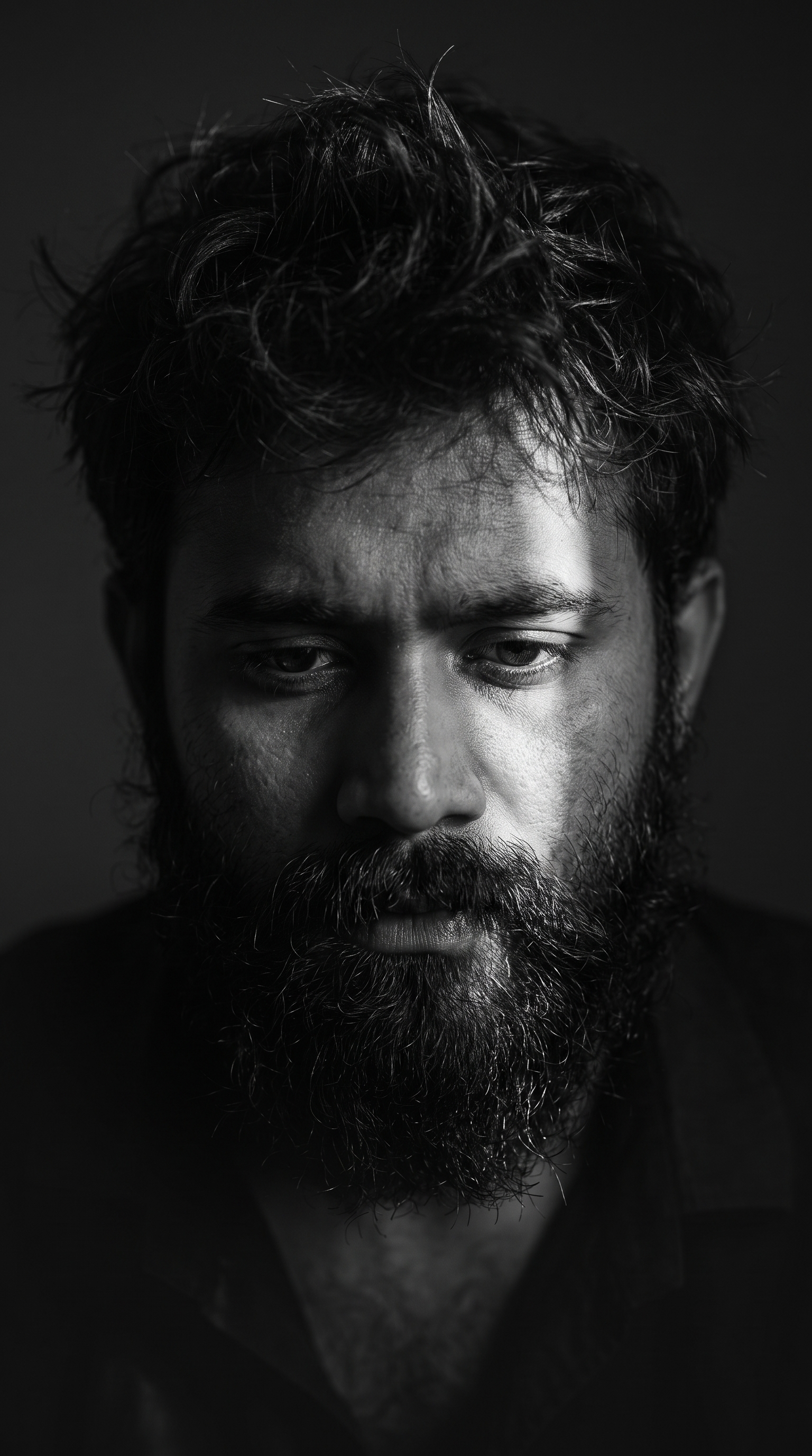 Close-up black and white portrait of a man use image face...