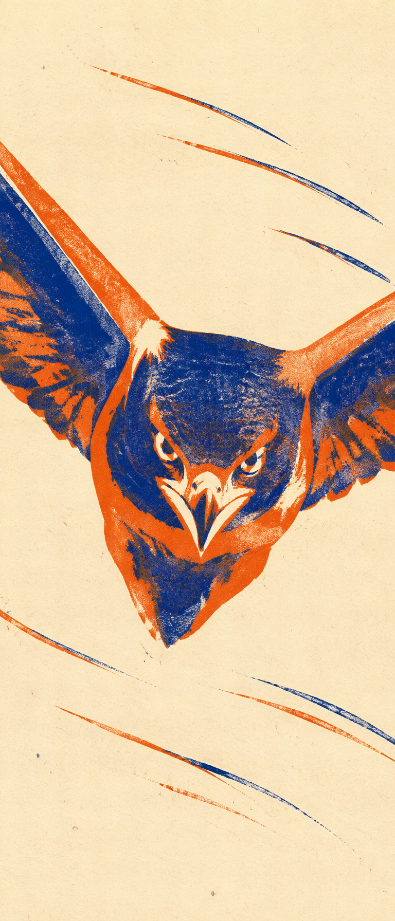 @Create image A vertical 9:20 two-ink risograph-style pri...