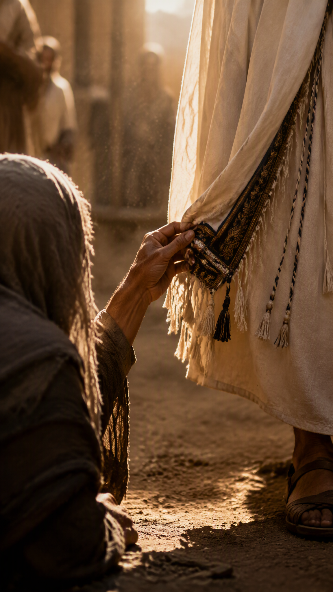 A cinematic, photorealistic biblical scene inspired by Ma...