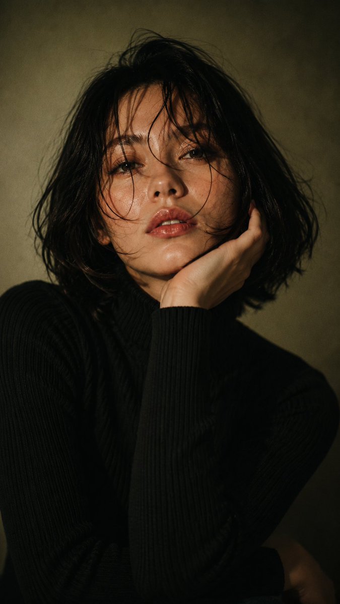 Ultra-realistic cinematic portrait of a beautiful young w...