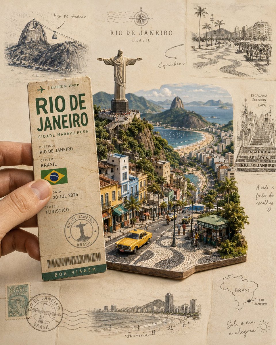 Create a highly detailed, photorealistic miniature travel...