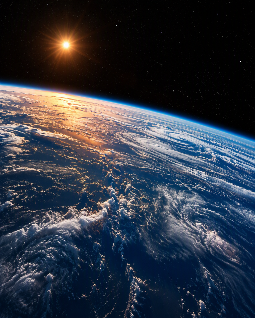 Create a breathtaking photorealistic image of Earth seen ...