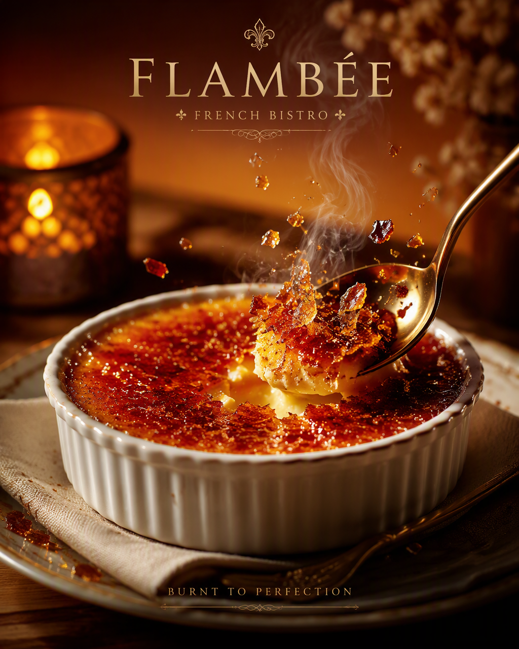 Create an ultra-premium dessert advertising poster for a ...