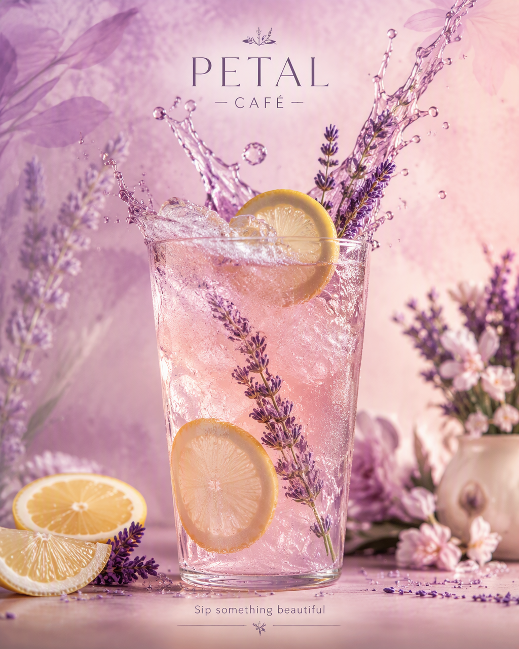 Create a refreshing premium drink advertising poster for ...