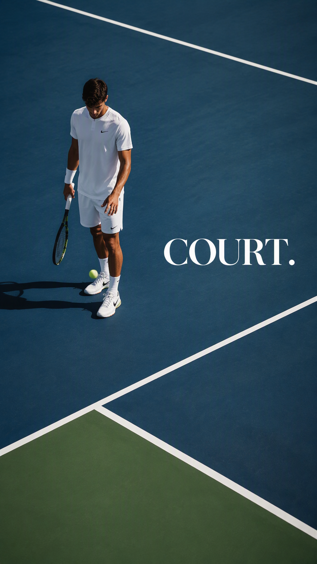 Create a premium 9:16 tennis editorial.Main Subject: Youn...