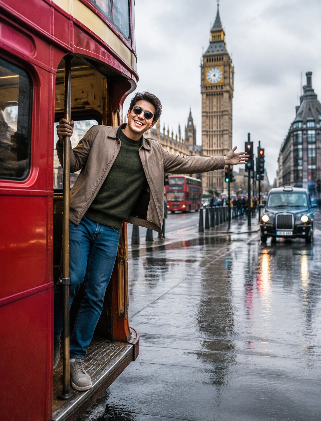 A highly realistic cinematic travel photograph of a cheer...