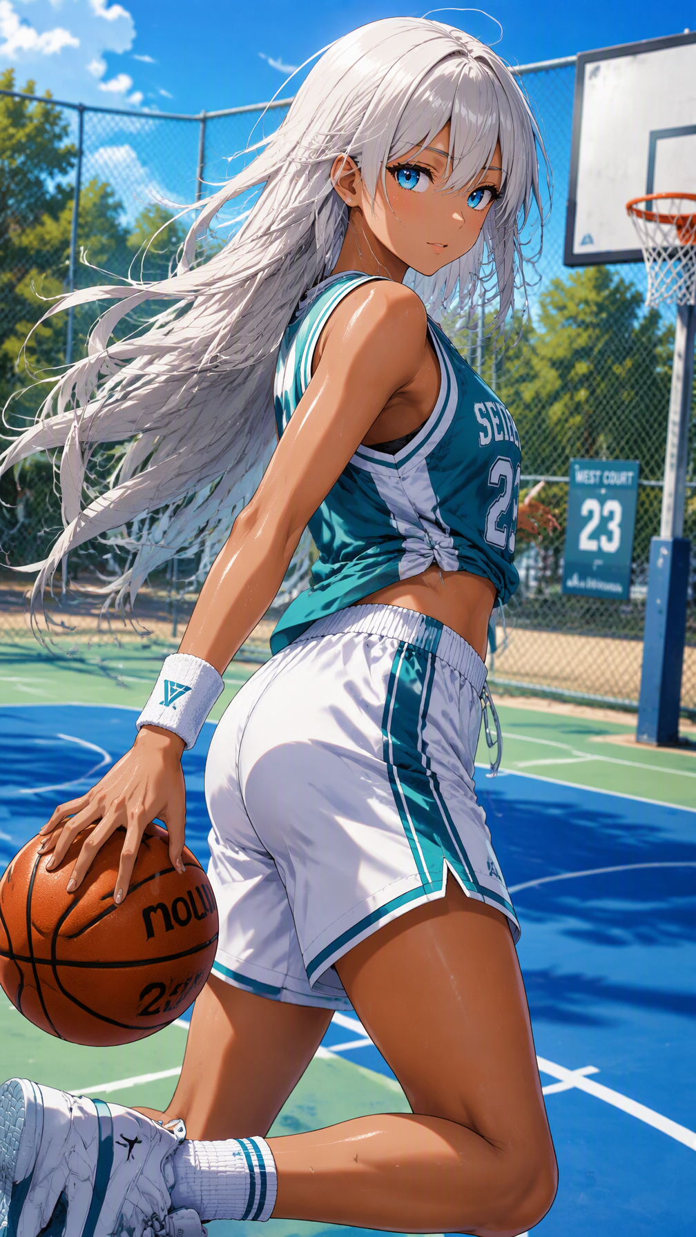 Vibrant, high-quality anime illustration of a young woman...