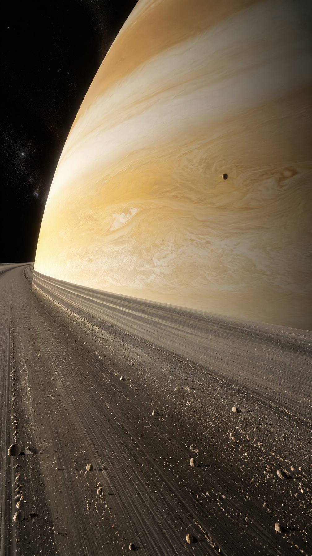 A breathtaking photorealistic view of Saturn seen up clos...