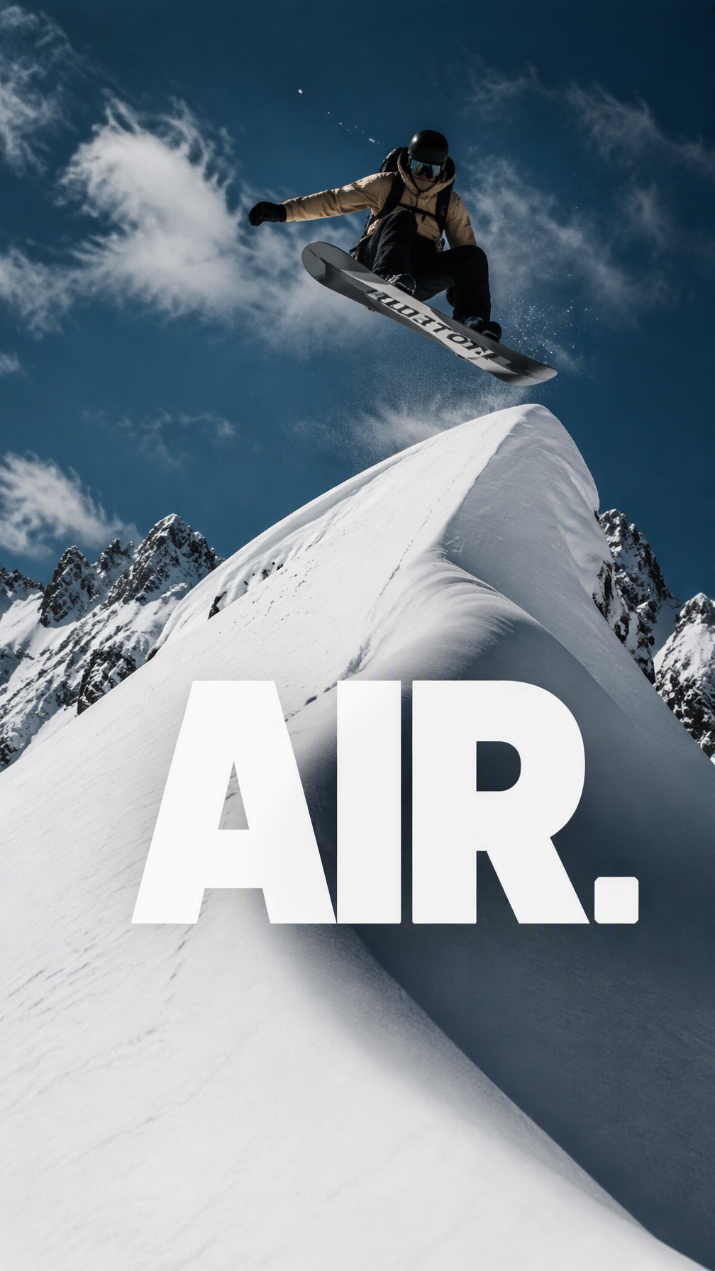 Create a premium 9:16 winter sports editorial.Main Subjec...