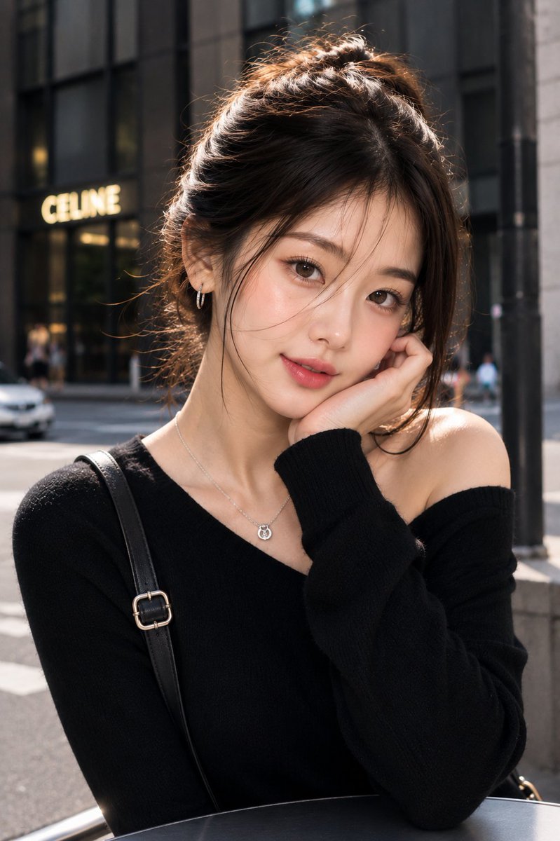 Ultra-realistic portrait of a cute adult East Asian woman... - alternate