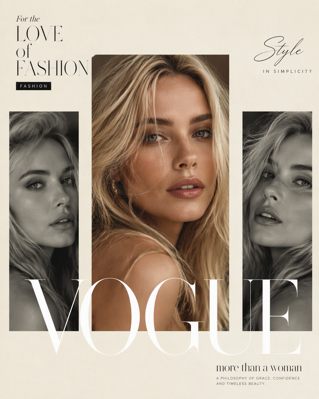 Ultra-photorealistic luxury fashion editorial collage, so...