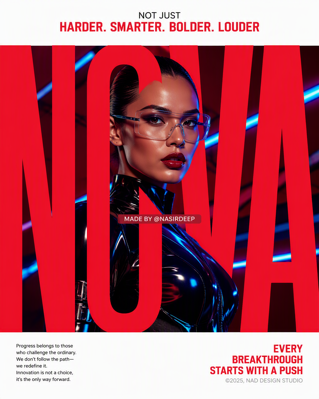 Ultra-photorealistic contemporary fashion campaign poster...