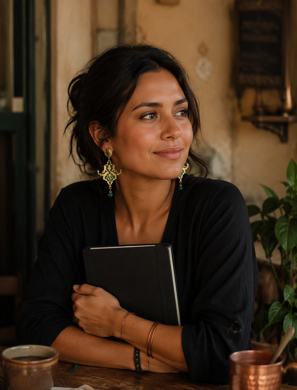 Latin American woman of ~ 27 years old, dark hair picked ...
