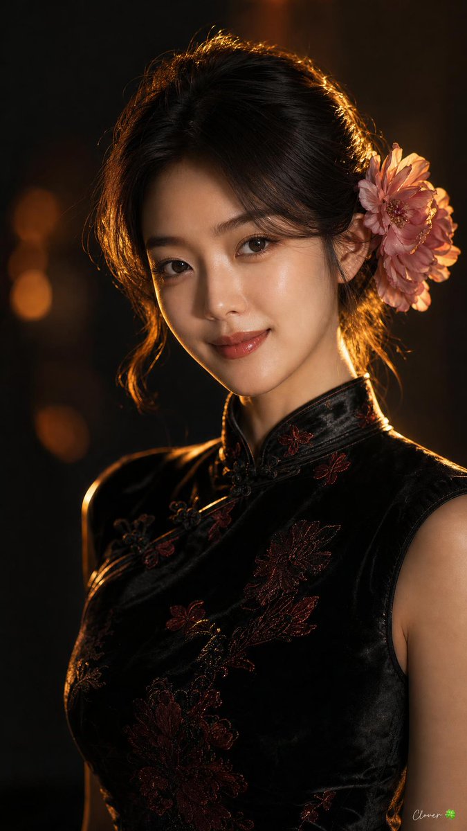 A cinematic close-up portrait of a gorgeous young East As...