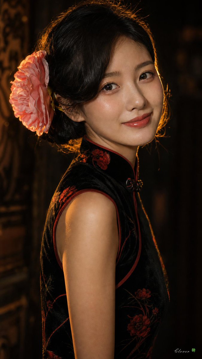 A cinematic close-up portrait of a gorgeous young East As... - alternate
