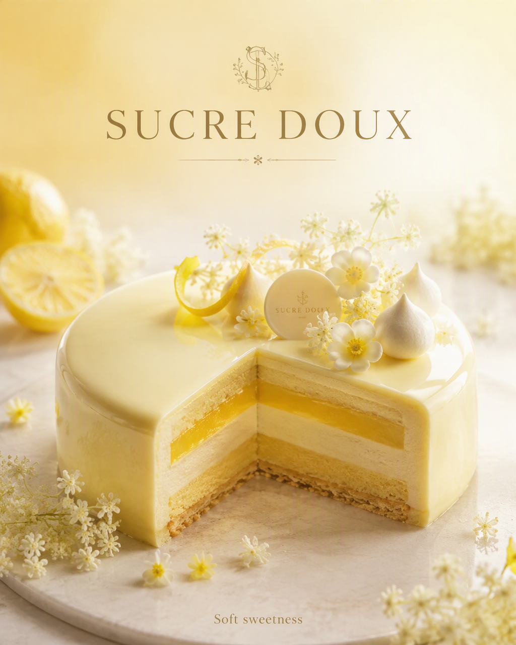 Create an ultra-premium dessert advertising poster for a ...