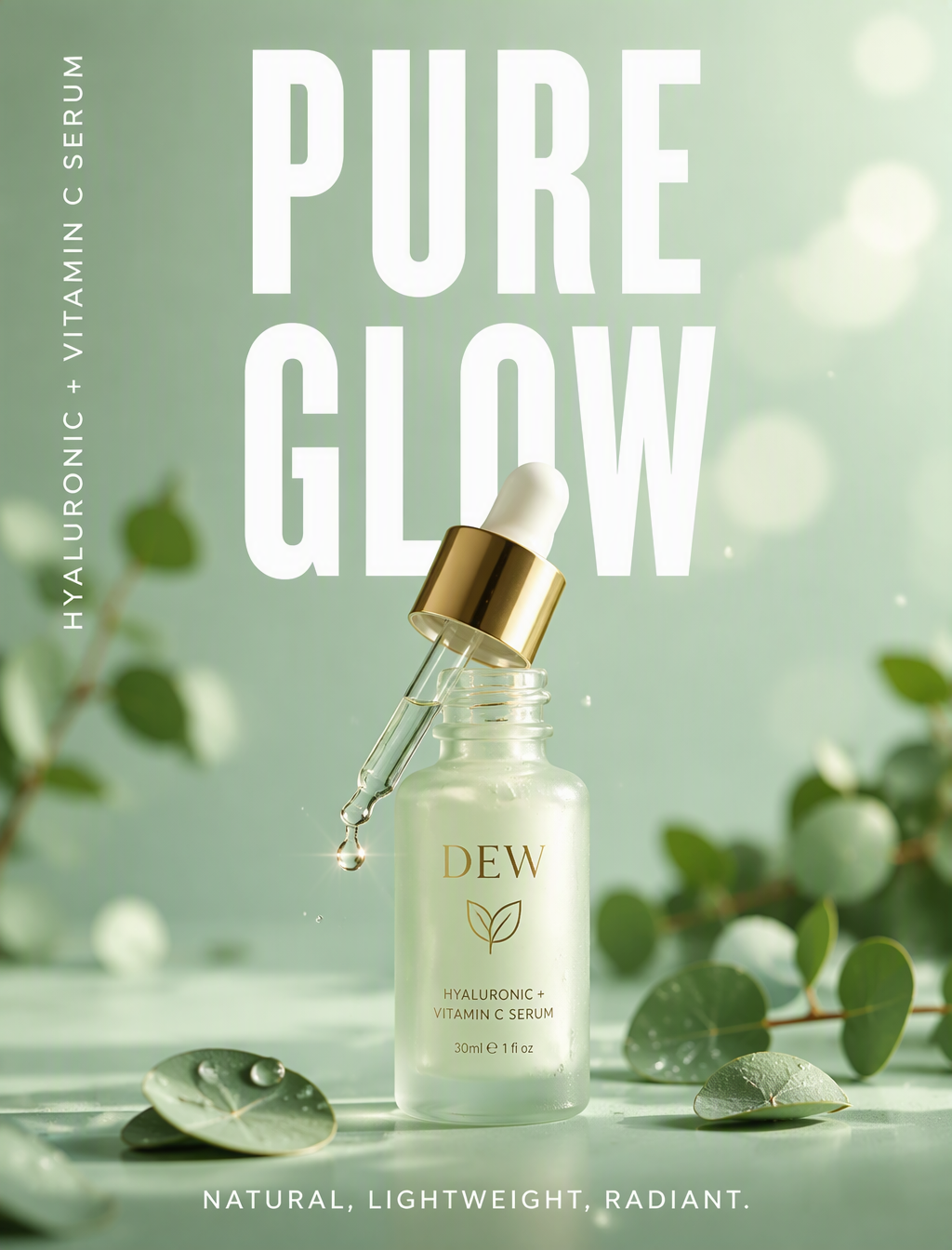 A premium vertical product poster for a fictional natural...